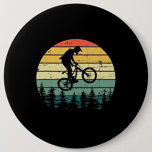 ヴィンテージダウンヒルMTBマウンテンバイク 缶バッジ (正面)