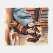 ヴィンテージダシュント旧図書館 フリースブランケット (正面(横))