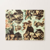 ヴィンテージダシュント絵を描シームレス ジグソーパズル (横)