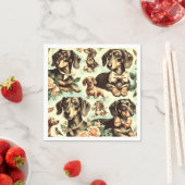 ヴィンテージダシュント絵を描シームレス スタンダードカクテルナプキン (インサイチュ)