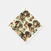 ヴィンテージダシュント絵を描シームレス スタンダードカクテルナプキン (角)