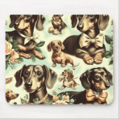 ヴィンテージダシュント絵を描シームレス マウスパッド (正面)