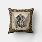 ヴィンテージダシュンドエンジェルパーソナライズされた装飾用クッション クッション (裏面)