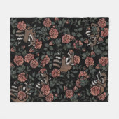 ヴィンテージダスティバラアライグマ フリースブランケット (正面(横))