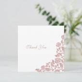 ヴィンテージダスティバラピンクレースススクエア結婚ズ サンキューカード (スタンド正面)