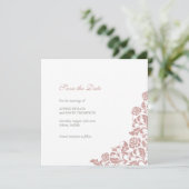 ヴィンテージダスティバラピンクレースススクエア結婚ズ セーブザデート (スタンド正面)