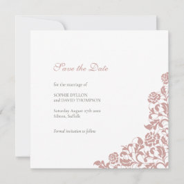 ヴィンテージダスティバラピンクレースススクエア結婚ズ セーブザデート