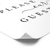 ヴィンテージダスティバラピーチフローラゲストブックサイン ポスター (角)