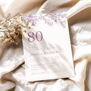 ヴィンテージダスティバラ80誕生日 招待状