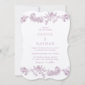 ヴィンテージダスティバラ&赤面結婚フローラ 招待状 (正面)