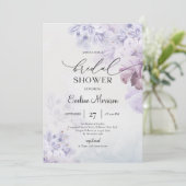 ヴィンテージダスティパープル春フローラブライダルシャワー 招待状 (スタンド正面)