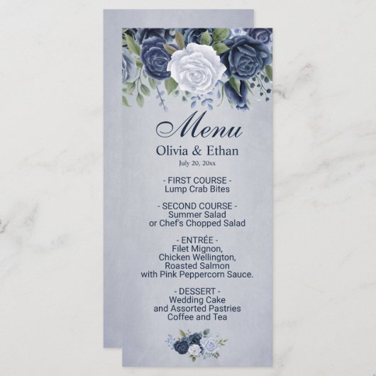 ヴィンテージダスティブルーウォーターバラ メニュー (正面/裏面)