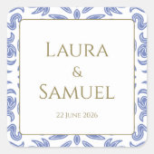 ヴィンテージダスティブルーステッカー スクエアシール (正面)