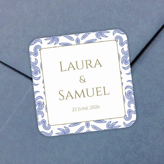 ヴィンテージダスティブルーステッカー スクエアシール