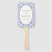 ヴィンテージダスティブルーハンドファン結婚式 プログラム ハンドファン (正面)