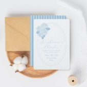 ヴィンテージダスティブルーバラ結婚式の日付を保存 招待状