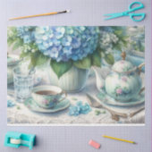 ヴィンテージダスティブルーフローラティーパーティーティッシュペーパー 薄葉紙 (クラフト)