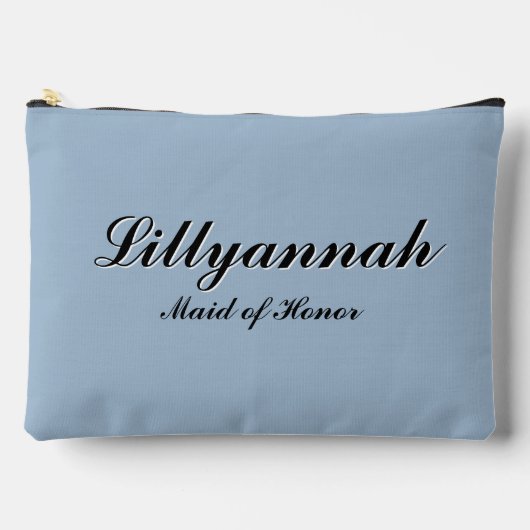 ヴィンテージダスティブルーフローラトイレウェディングパーティー アクセサリーポーチ (正面)