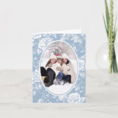 ヴィンテージダスティブルーフローラトイレブリデスメイド 招待状 (正面)