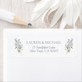 ヴィンテージダスティブルーフローラルウェディングアドレス ラベル