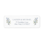 ヴィンテージダスティブルーフローラルウェディングアドレス ラベル (正面)