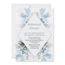 ヴィンテージダスティブルーフローラ結婚のリハーサルディナー