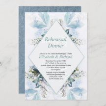 ヴィンテージダスティブルーフローラ結婚のリハーサルディナー