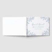 ヴィンテージダスティブルーフローラ結婚ズ ゲストブック (全面)