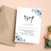 ヴィンテージダスティブルーフローラ結婚ズ 出欠カード