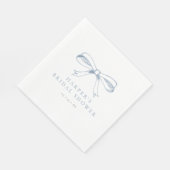 ヴィンテージダスティブルーボウブライダルシャワー スタンダードランチョンナプキン (角)