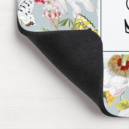 ヴィンテージダスティブルーマリポモノグラムのサマウスパッド マウスパッド (コーナー)