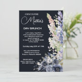 ヴィンテージダスティブルーモダンタイポグラフィマザーズデイ 招待状 (スタンド正面)