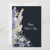 ヴィンテージダスティブルーモダンタイポグラフィマザーズデイ 招待状 (裏面)