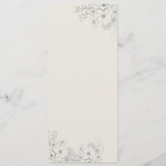 ヴィンテージダスティブルー結婚ズのメニュー メニュー (裏面)