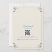 ヴィンテージダスティブルー結婚ズ 招待状 (裏面)