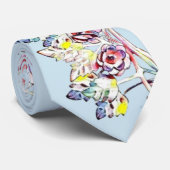 ヴィンテージダスティブルー赤面ピンクローズグ結婚ルームズ ネクタイ (ロール)