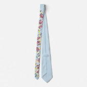 ヴィンテージダスティブルー赤面ピンクローズグ結婚ルームズ ネクタイ (裏面)