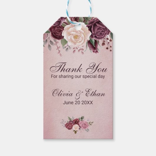 ヴィンテージダスティローズブーケ ギフトタグ (正面)