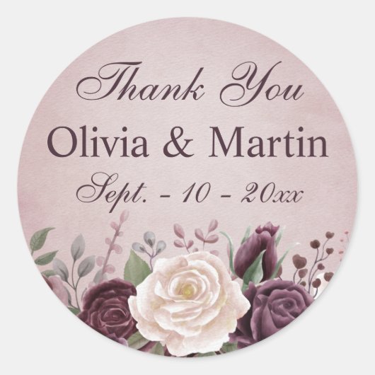 ヴィンテージダスティローズブーケ ラウンドシール (正面)