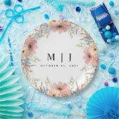 ヴィンテージダスティーバラピーチフローラ結婚ズ ペーパープレート (パーティー)