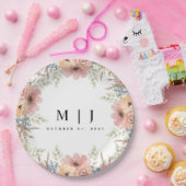 ヴィンテージダスティーバラピーチフローラ結婚ズ ペーパープレート (パーティー)