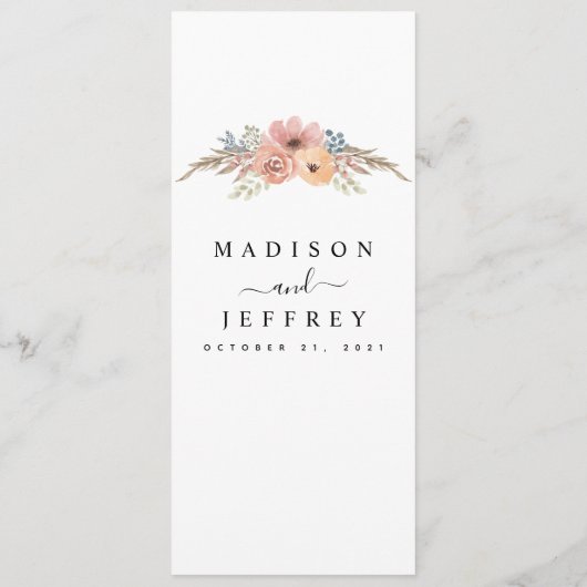 ヴィンテージダスティーバラピーチフローラ結婚ズ メニュー (裏面)