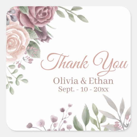 ヴィンテージダスティーバラフローラブーケ スクエアシール (正面)