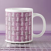 ヴィンテージダスティーピンクスチームパンク電球パターン ジャンボコーヒーマグカップ