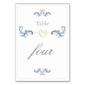 ヴィンテージダスティー結婚ブルーのテーブル番号 テーブルナンバー (裏面)