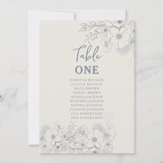 ヴィンテージダスティー結婚ブルーの座席表 (正面)