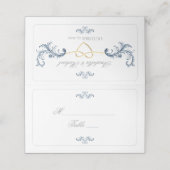 ヴィンテージダスティー結婚ブルー座席表 プレイスカード (外部開封)