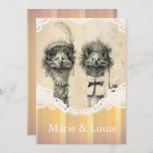 ヴィンテージダチョウカップ淡い色のル – オレンジ 招待状 (正面/裏面)