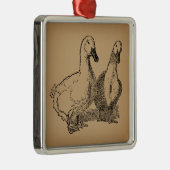 ヴィンテージダックアートツーダックスイラストレーション メタルオーナメント (右)