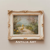 ヴィンテージダッククリングポートレート春ファームライフダック ポスター